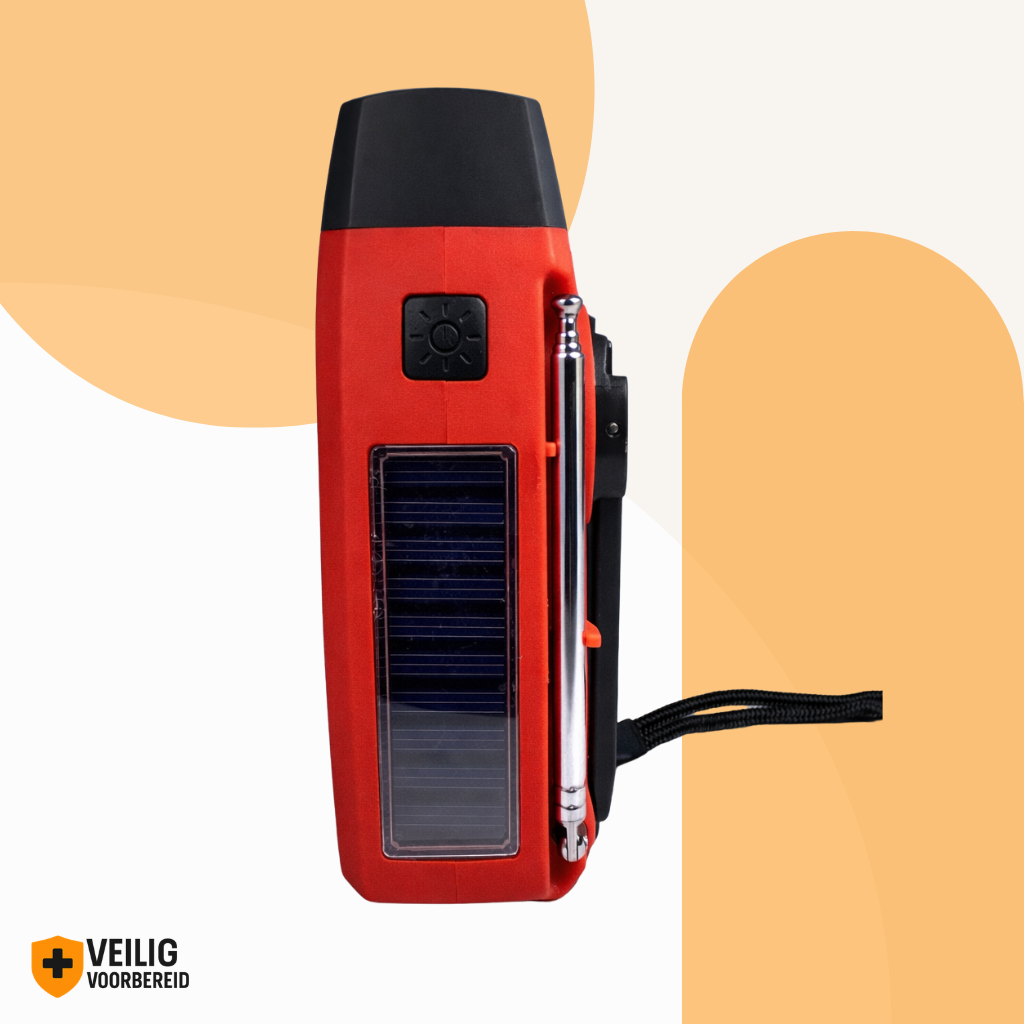 Noodradio met Lamp, Zonne-energie & Powerbank (2000 mAh)