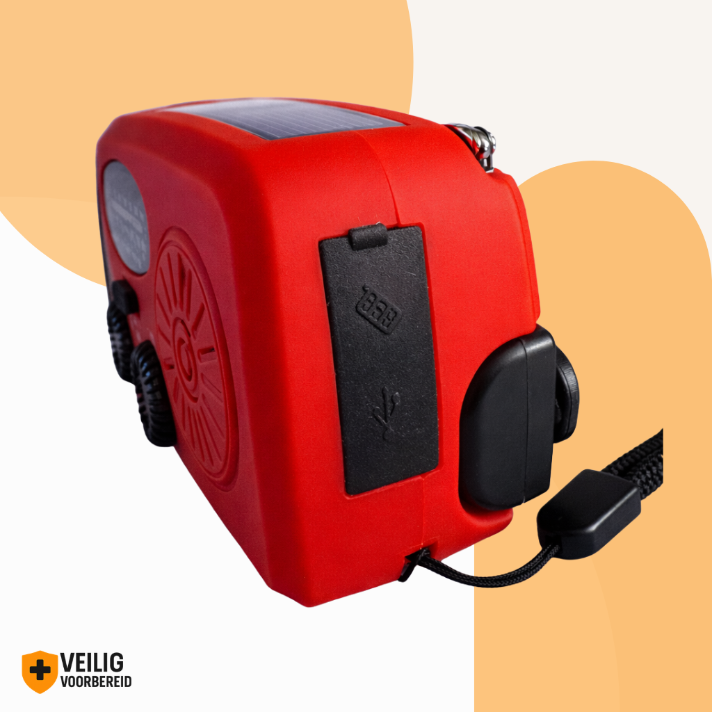Noodradio met Lamp, Zonne-energie & Powerbank (2000 mAh)