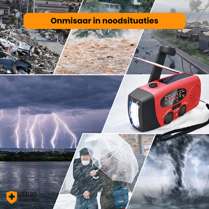 Noodradio met Lamp, Zonne-energie & Powerbank (2000 mAh)