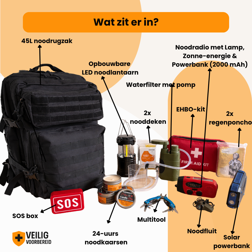Noodpakket 72 uur mét noodrugzak