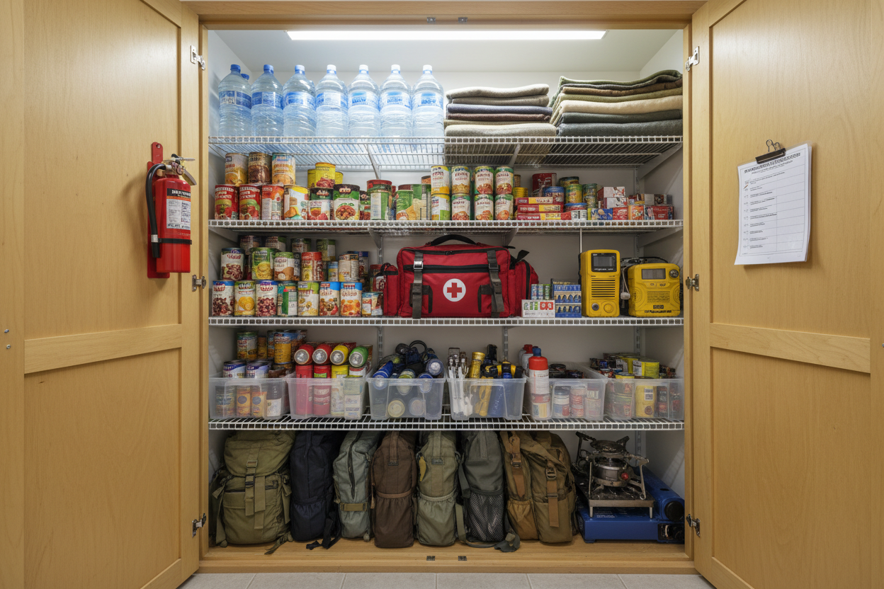 voorraadkast met spullen voor emergency